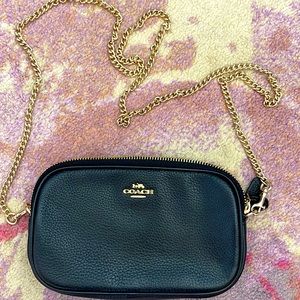 Authentic Coach black crossbody with gold hardware